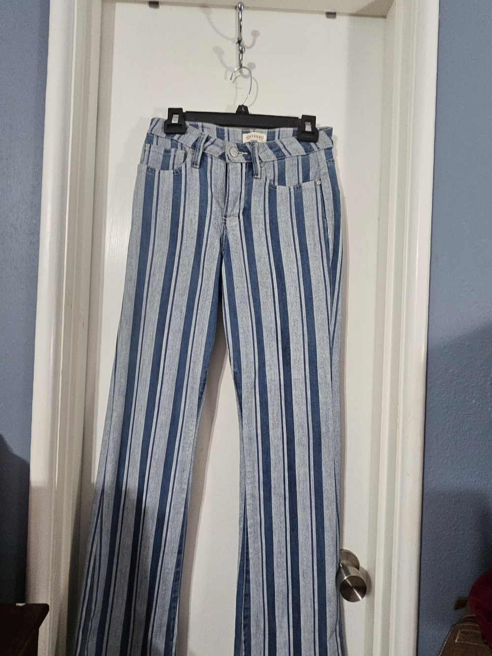 Shyanne Vertical Blue-Striped Jeans